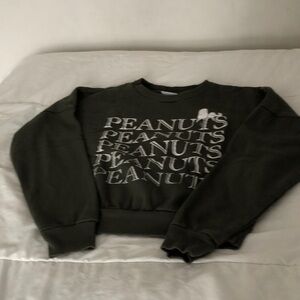 Peanuts olive Green Graphic Sweatshirt